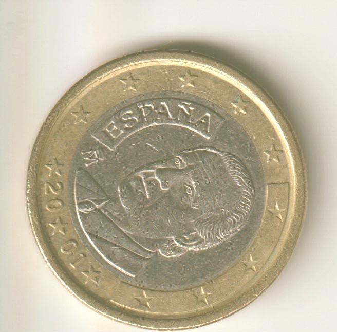 1 euro 2001 spanje, Verzenden, Spanje, 2 euro
