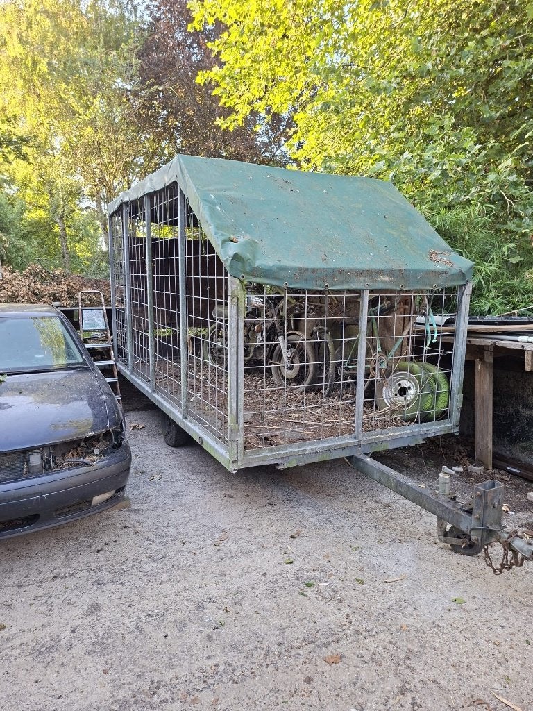Landbouw aanhangwagen met gaas en kap – 4 x 2 meter, Ophalen, Gebruikt