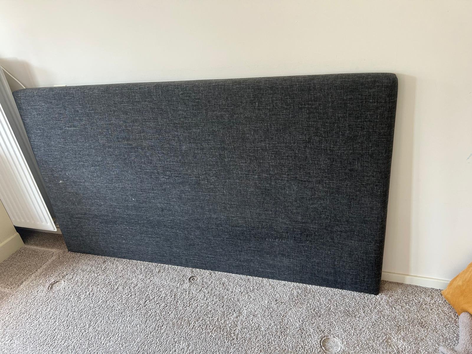 Hoofdboord hoofdeinde bed tweepersoons stof grijs GRATIS, Ophalen, Tweepersoons, Zo goed als nieuw, 180 cm