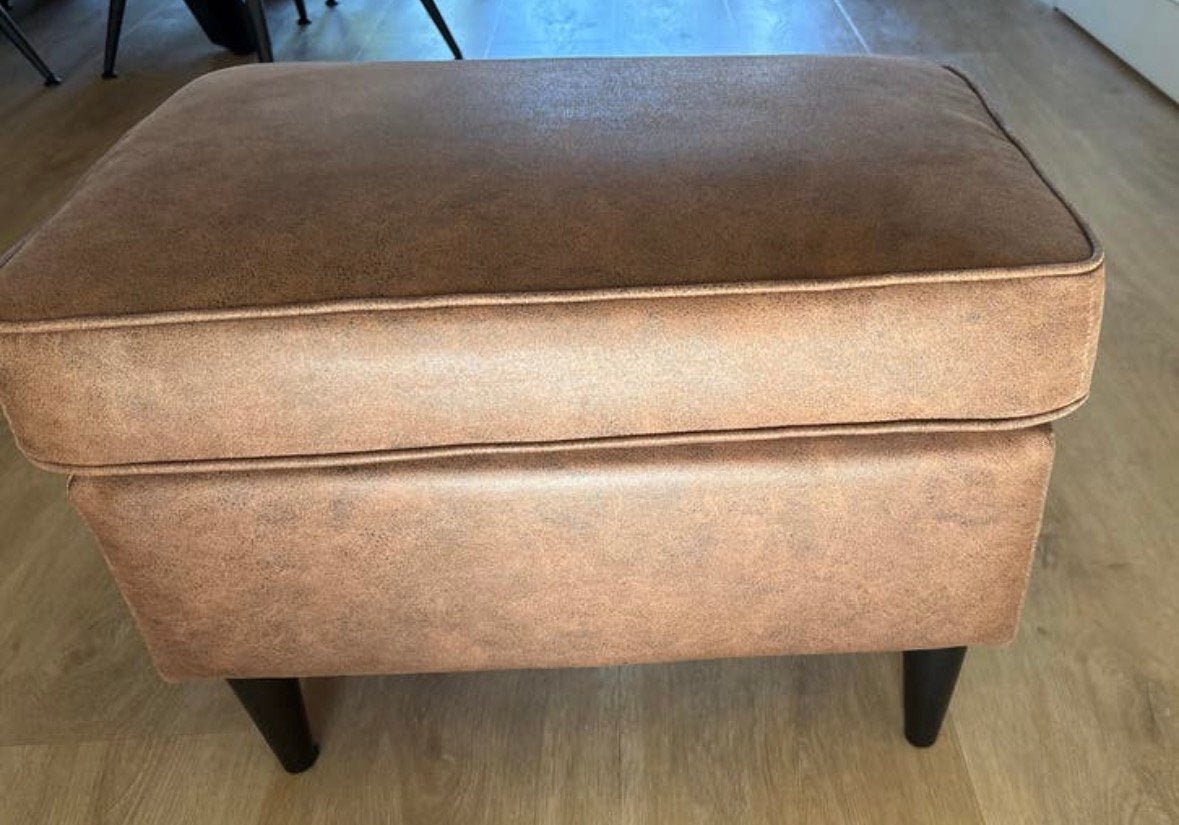IKEA STRANDMON voetenbank Limited Edition cognac, Huis en Inrichting, Ophalen, Overige materialen, Minder dan 50 cm, 50 tot 75 cm