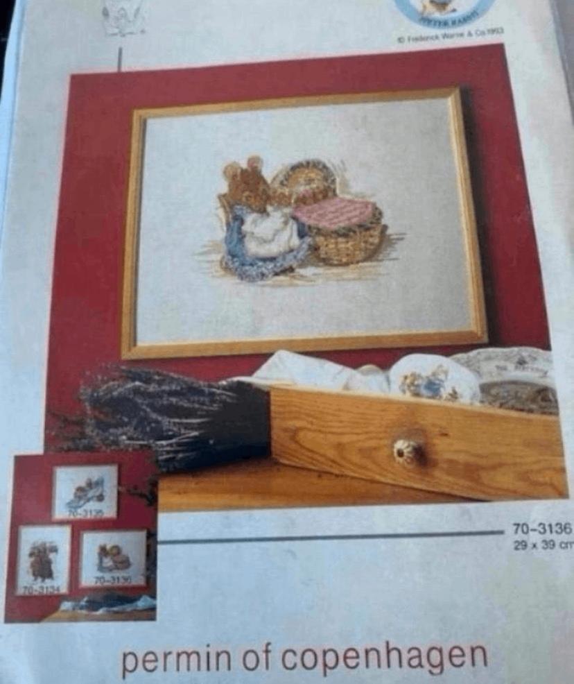 BORDUURPAKKETTEN 2X PERMIN BEATRIX POTTER UIT SERIE, Hobby en Vrije tijd, Borduren en Borduurmachines, Verzenden, Nieuw, Handborduren