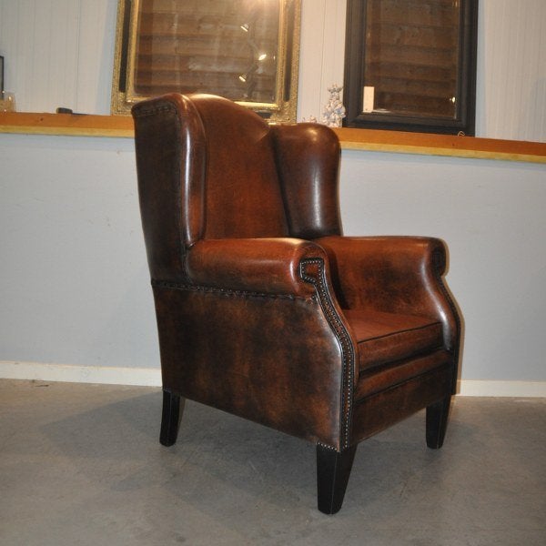 Grote schapenlederen oorfauteuil Lounge Atelier, Ophalen of Verzenden