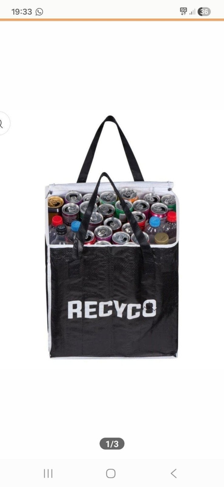 Tas voor blikjes en flesjes, handig voor statiegeld !, Verzamelen, Blikken, Ophalen
