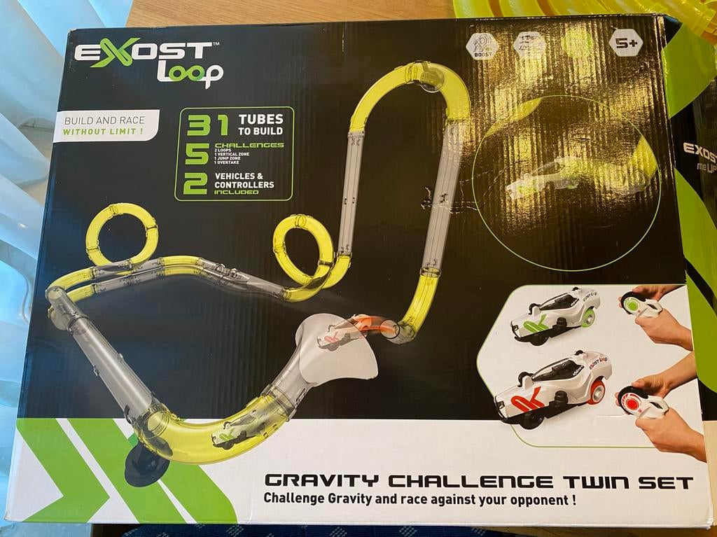 Exost Loop Gravity Challenge Twin Set Racebaan, Kinderen en Baby's, Speelgoed | Racebanen, Zo goed als nieuw, Racebaan, Elektrisch