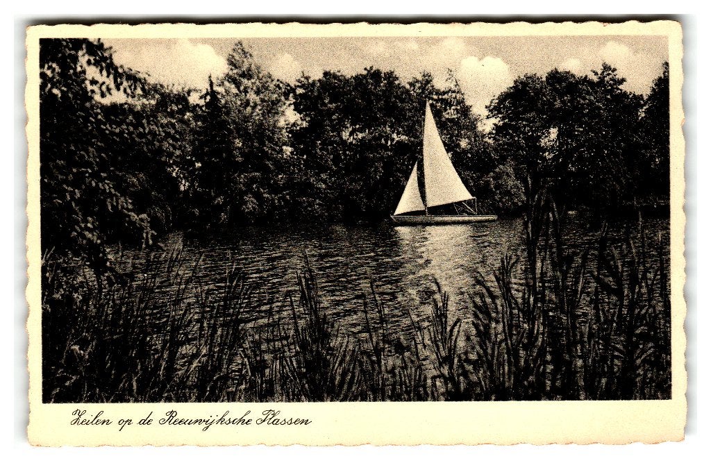 Reeuwijk, Zeilen op de Reeuwijksche Plassen, Verzenden, 1940 tot 1960, Ongelopen, Zuid-Holland
