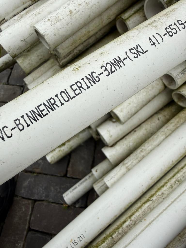 Grote partij gebruikte PVC binnenriolering buizen (32/40mm), Ophalen, Pvc, Buis, Buis