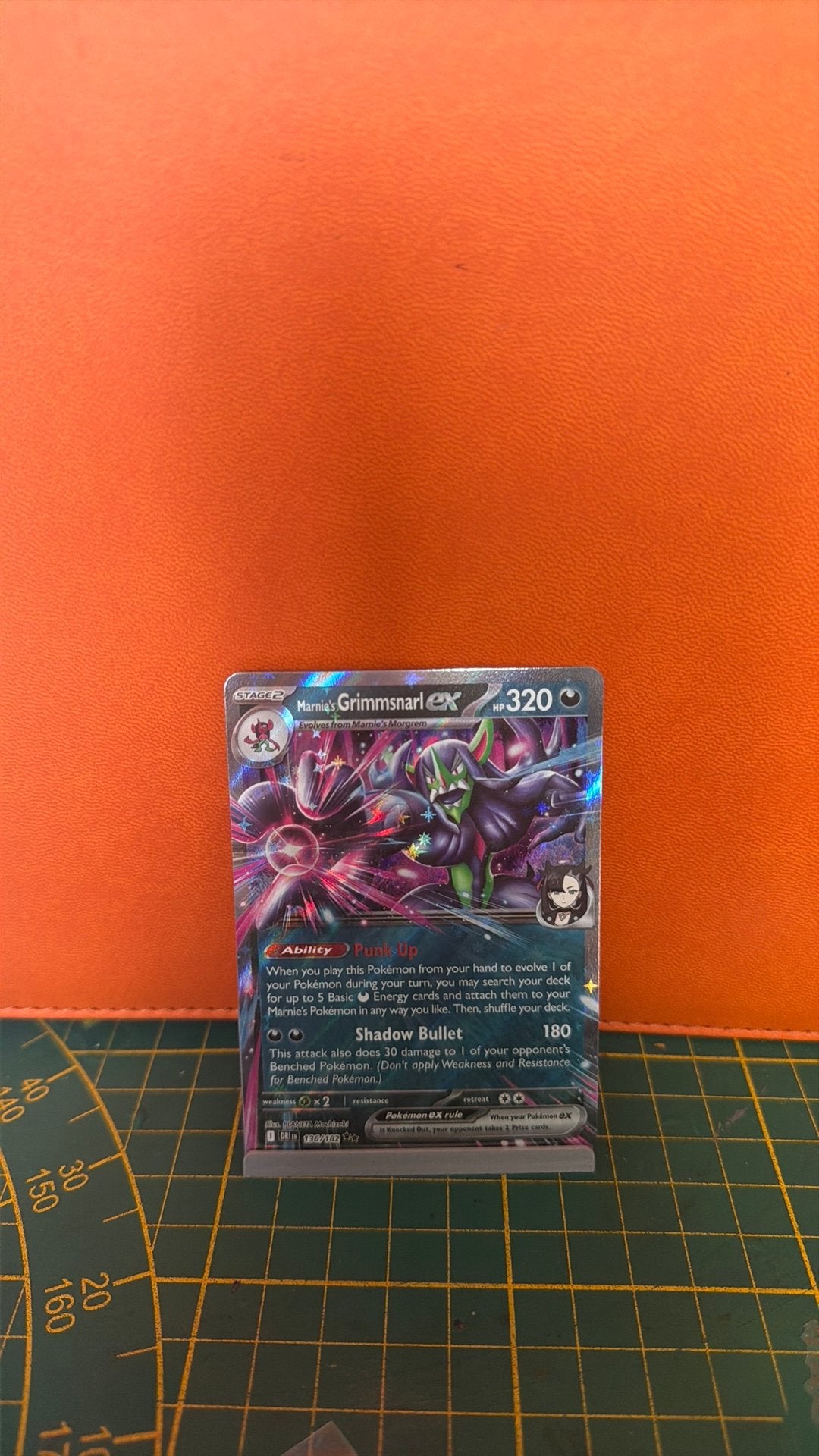 Marnie's Grimmsnarl ex Pokémon Kaart, Ophalen of Verzenden, Zo goed als nieuw, Losse kaart