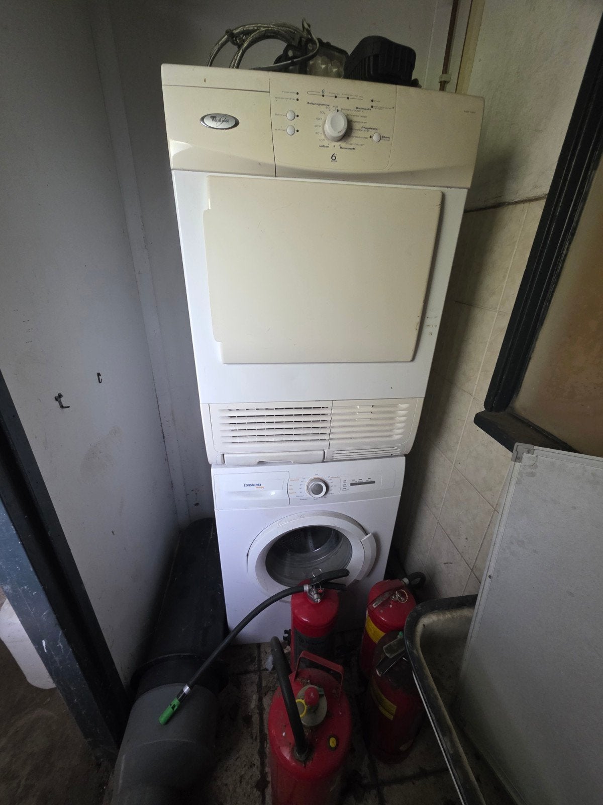 Droger en wasmachine te koop, Ophalen, Gebruikt, Voorlader, Condens