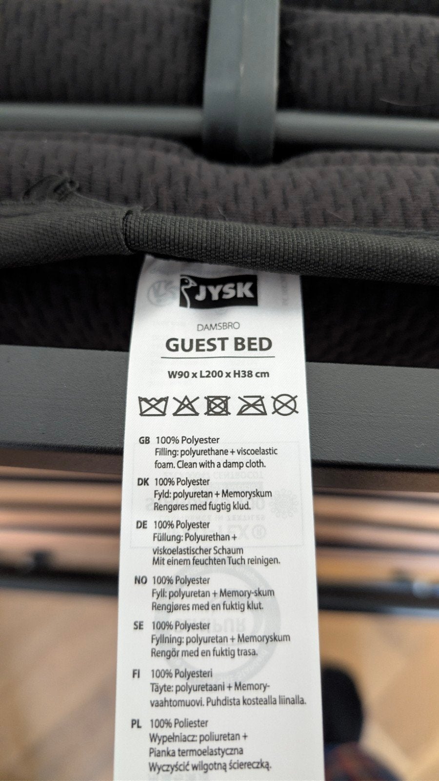 Foto 6 van Jysk Damsbro Opklapbaar Gastenbed met Memory Foam Matras