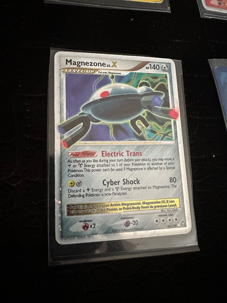 Pokemon kaart magnezone lv x, Ophalen of Verzenden, Zo goed als nieuw, Losse kaart, Foil