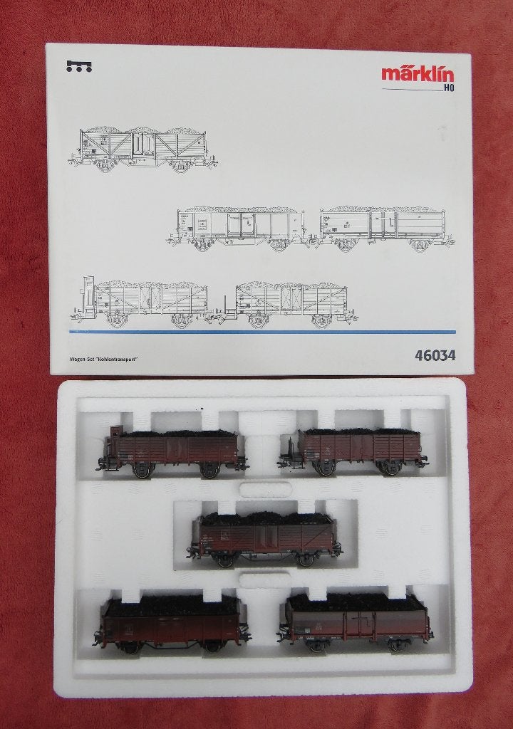 Marklin 46034, DB set kolenwagens, Wisselstroom, Wagon, Ophalen of Verzenden, Zo goed als nieuw