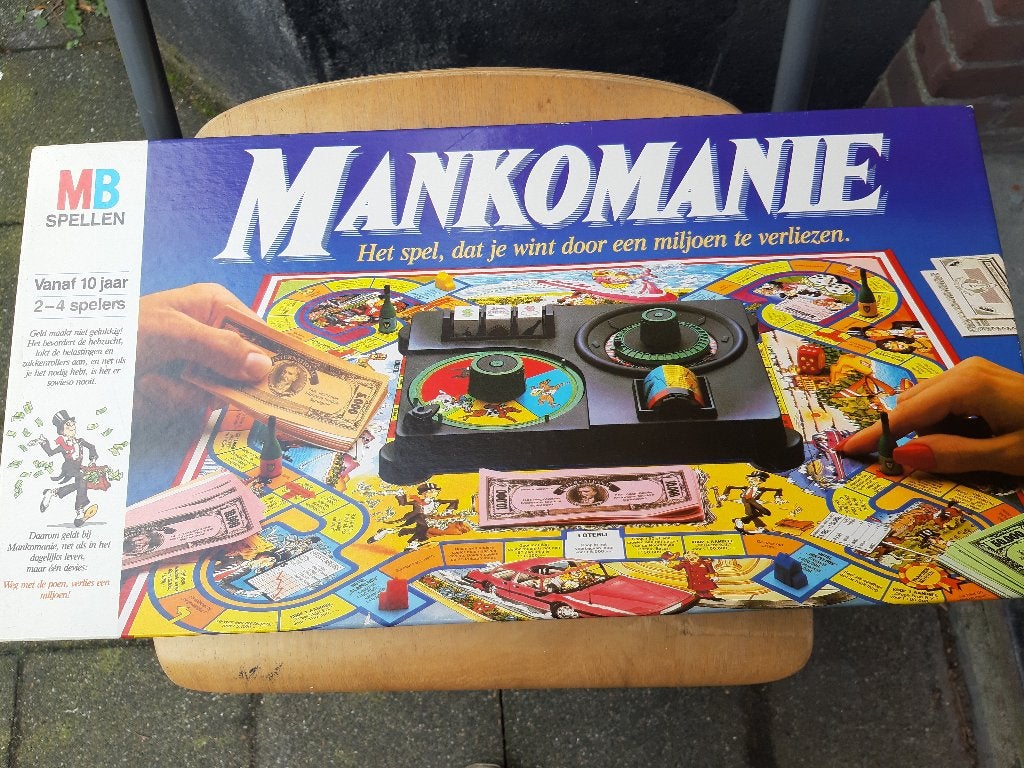 Mankomanie spel van MB, origineel, Spannend spel., Een of twee spelers, Ophalen, Gebruikt, Reisspel