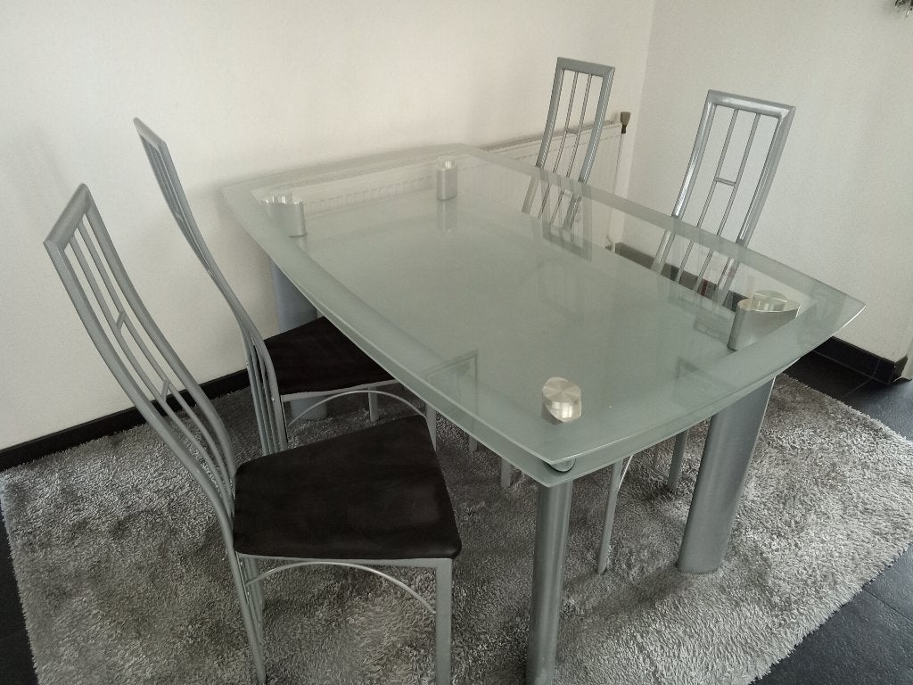 Eettafel met 4 stoelen, Huis en Inrichting, Ophalen, Gebruikt, 50 tot 100 cm, Minder dan 100 cm