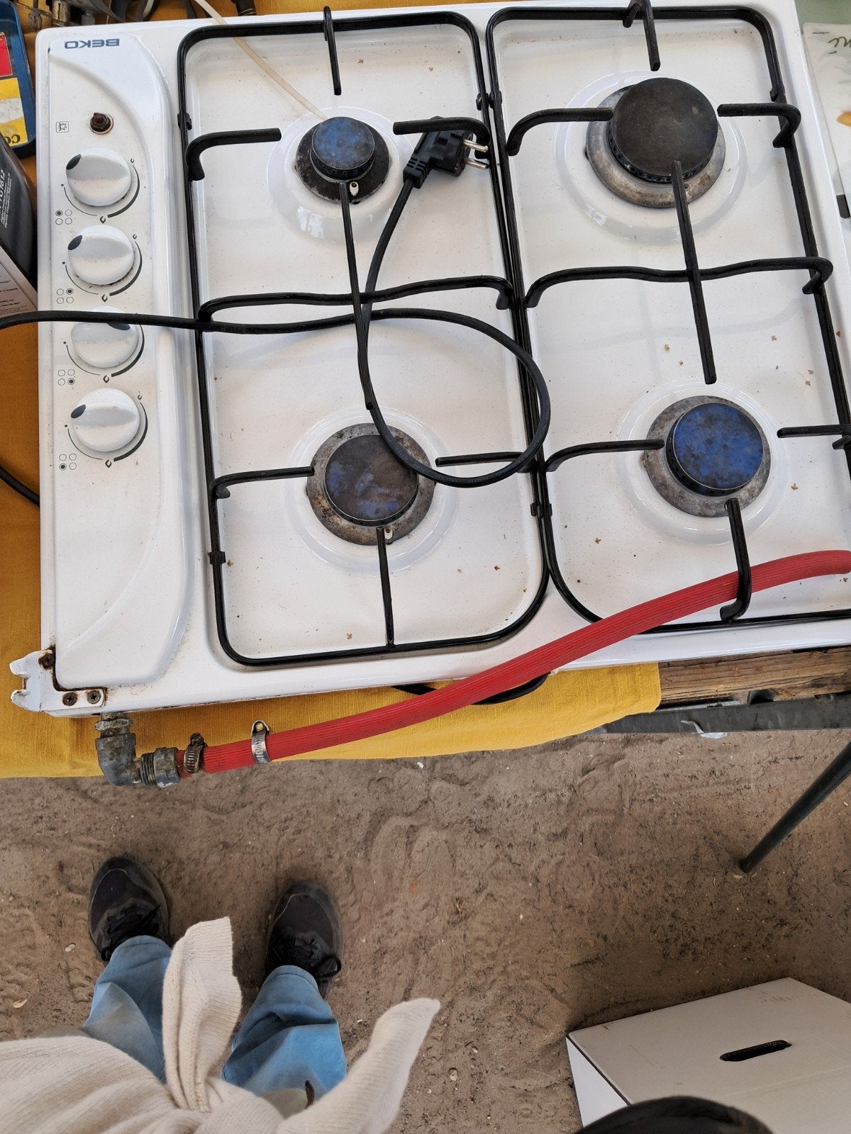 Beko gasfornuis met 4 kookzones, Ophalen, Gebruikt, Minder dan 85 cm, 60 cm of meer