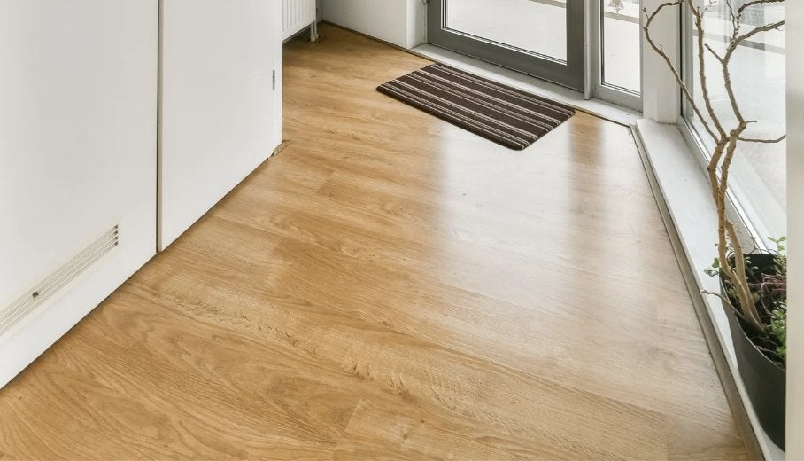 Prachtige licht eiken laminaat vloer, ca. 55 m2, Ophalen, Gebruikt, 50 tot 150 cm, 10 m² of meer
