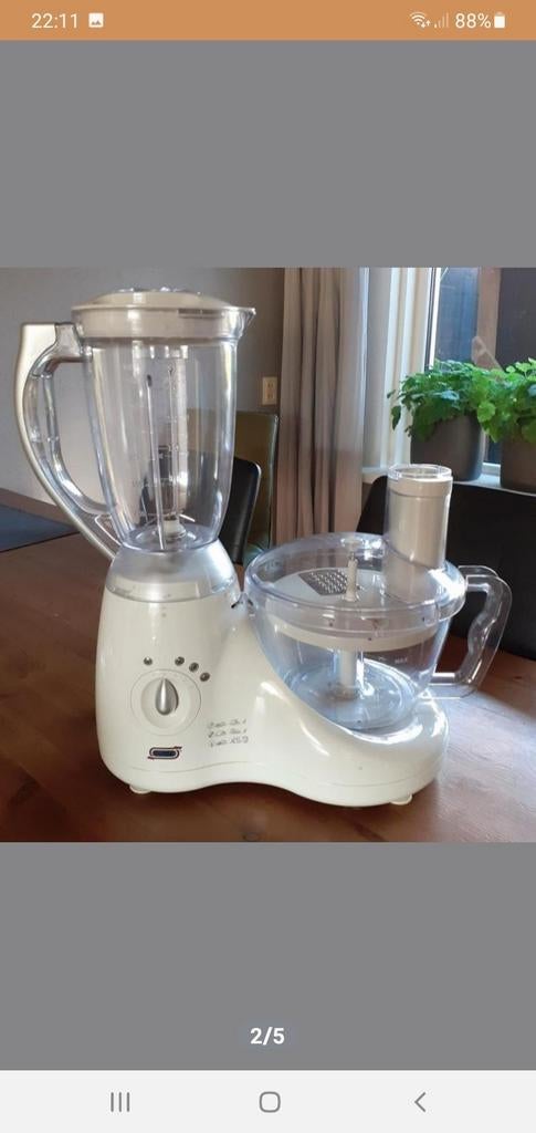Foodprocessor met blender en diverse accessoires, Witgoed en Apparatuur, Keukenmixers, Gebruikt, 2 tot 3 liter, 2 snelheden, Vaatwasserbestendig
