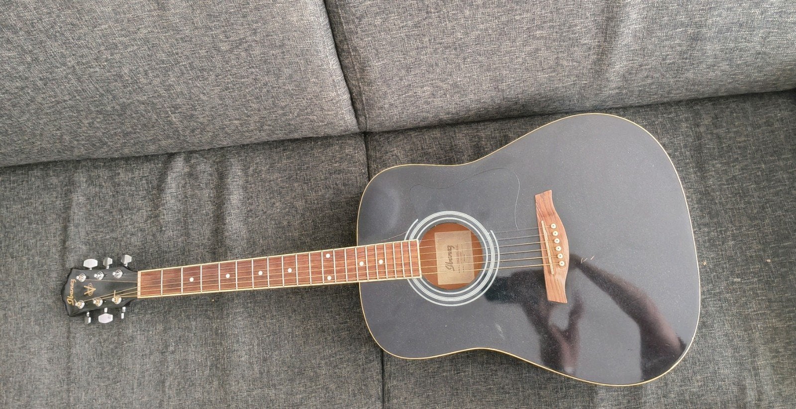 Ibanez V50NJP-BK Westerngitaar Zwart, Ophalen, Gebruikt, Western- of Steelstringgitaar