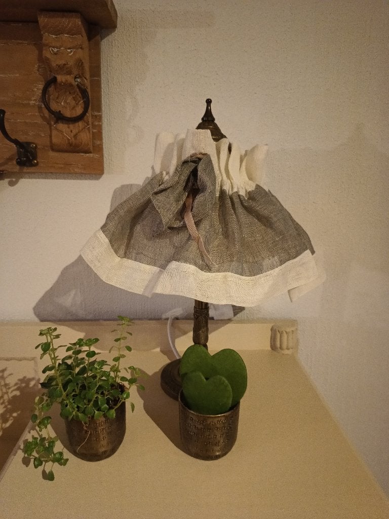 losse stoffen nostalgische linnen lampenkapje hoes, Ophalen of Verzenden, Grijs, Landelijk, Zo goed als nieuw