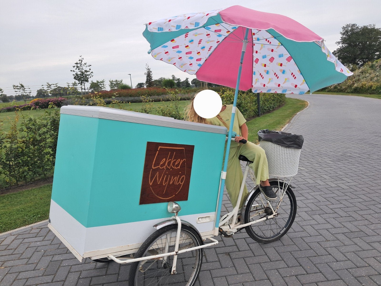 Ijscofiets met oplaadbare vriezer! let op! Elsloo friesland, Fietsen en Brommers, Fietsen | Bakfietsen, Ophalen, Gebruikt, Terugtraprem