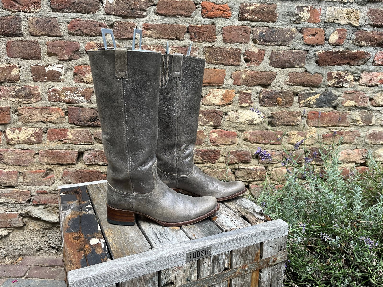 Sendra vintage look leren laarzen. Unieke kleur.maat 39, Hoge laarzen, Overige kleuren, Verzenden, Gedragen