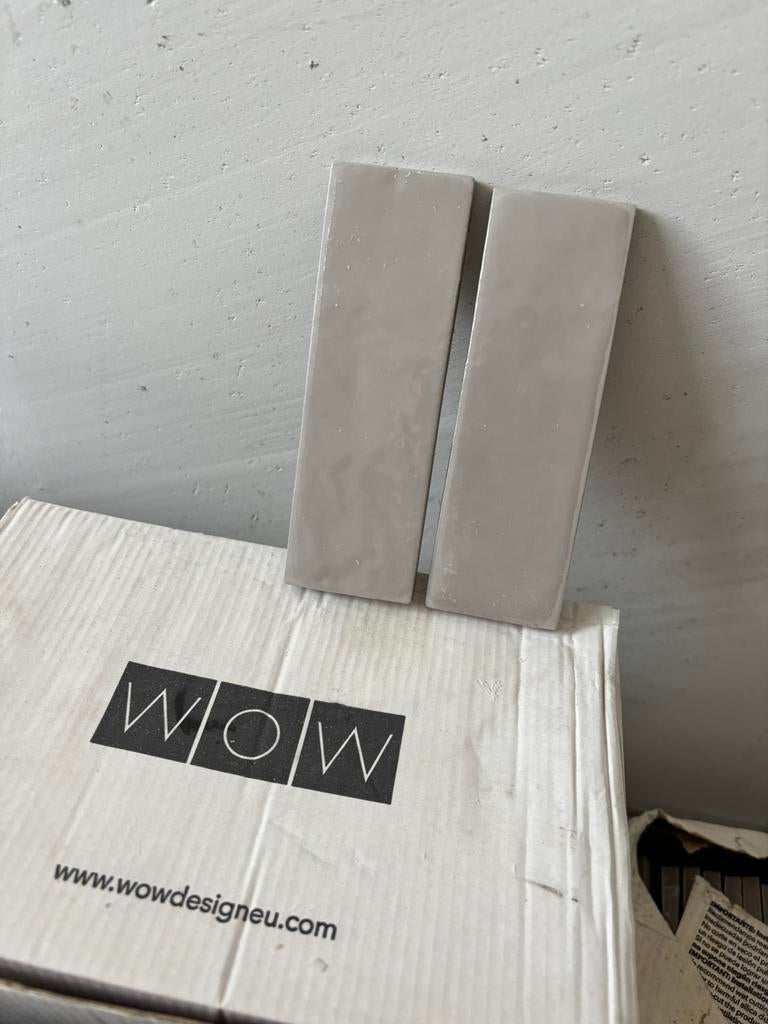 Trendy Taupe kleur badkamer / toilet tegeltjes 5.3m2, Ophalen, Overige materialen, Wandtegels, Nieuw