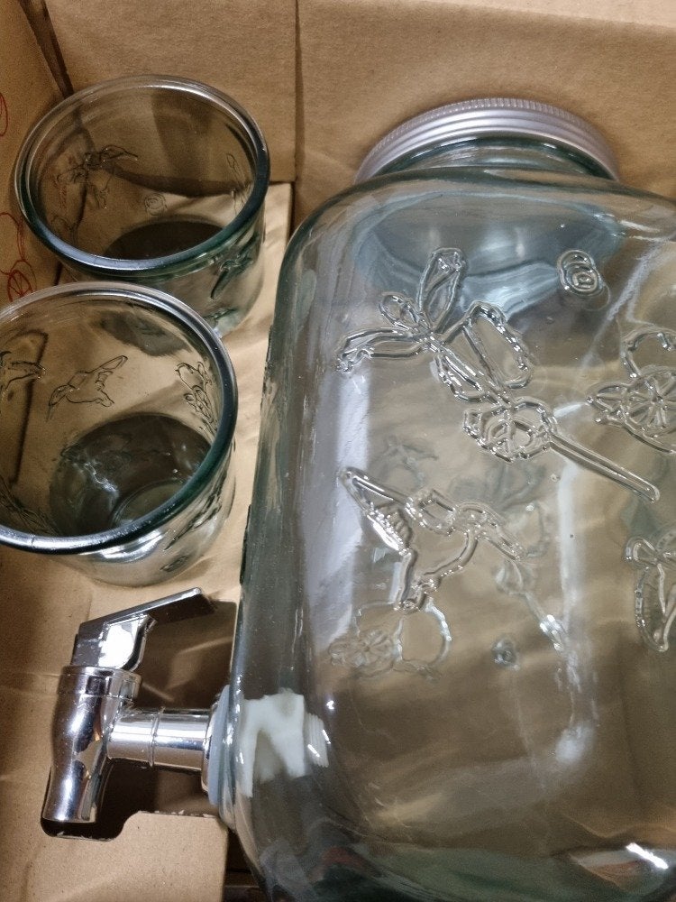 drankdispenser met glazen nieuw, Huis en Inrichting, Keuken | Keukenbenodigdheden, Ophalen of Verzenden, 'T Olde Gre-j, Info@toldegrej.nl