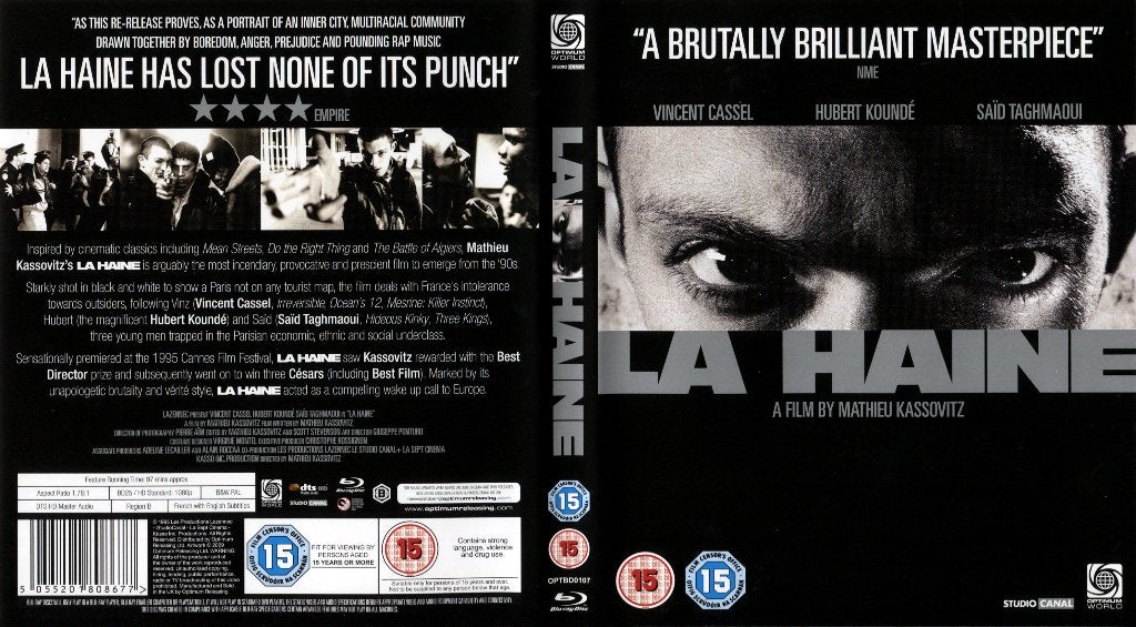 La Haine Blu-ray geen NL ondertitels, Vanaf 16 jaar, Film, Engels, Ophalen of Verzenden