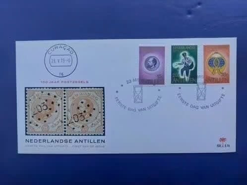 Postzegel NL Ned Antillen 1973 FDC 76 100 jr Postzegels 17-7, Ophalen of Verzenden, Gestempeld