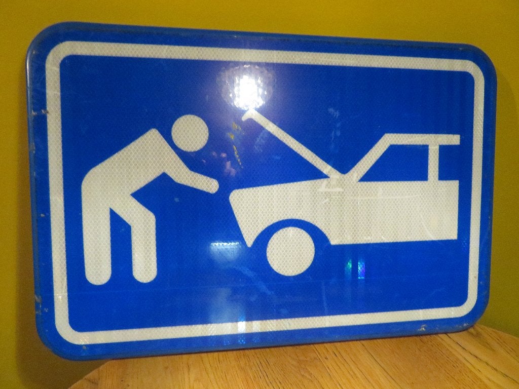 AUTOPECH BORD van METAAL 60X40 cm., Ophalen of Verzenden