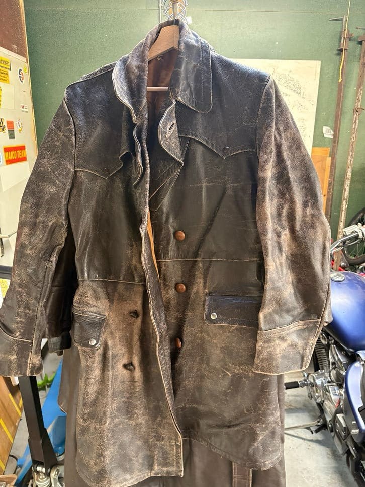 Vintage Leren Solex Jas - Bruin, Ophalen