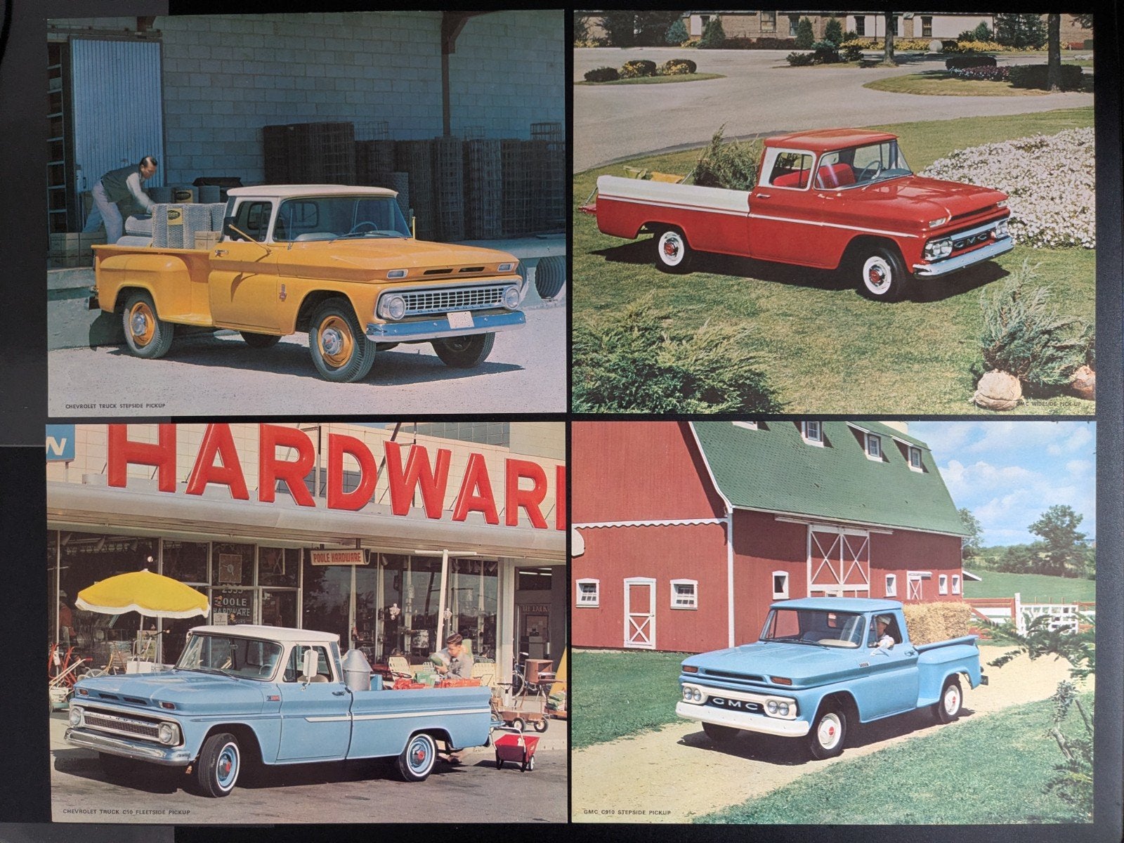 4x Leaflet A4 Chevrolet / GMC Pickup 1963/1965 USA, Ophalen of Verzenden, Zo goed als nieuw, Chevrolet