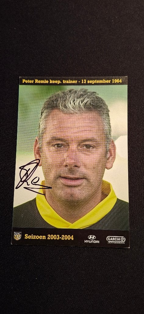 Spelerskaart met handtekening; Peter Remie # NAC Breda, Ophalen of Verzenden, Nieuw, NAC Breda, Spelerskaart