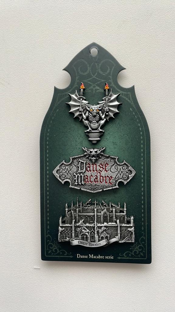 Efteling pin set Danse Macabre op kaartje EPP 477/478/479, Verzamelen, Ophalen of Verzenden, Nieuw, Button of Speldje