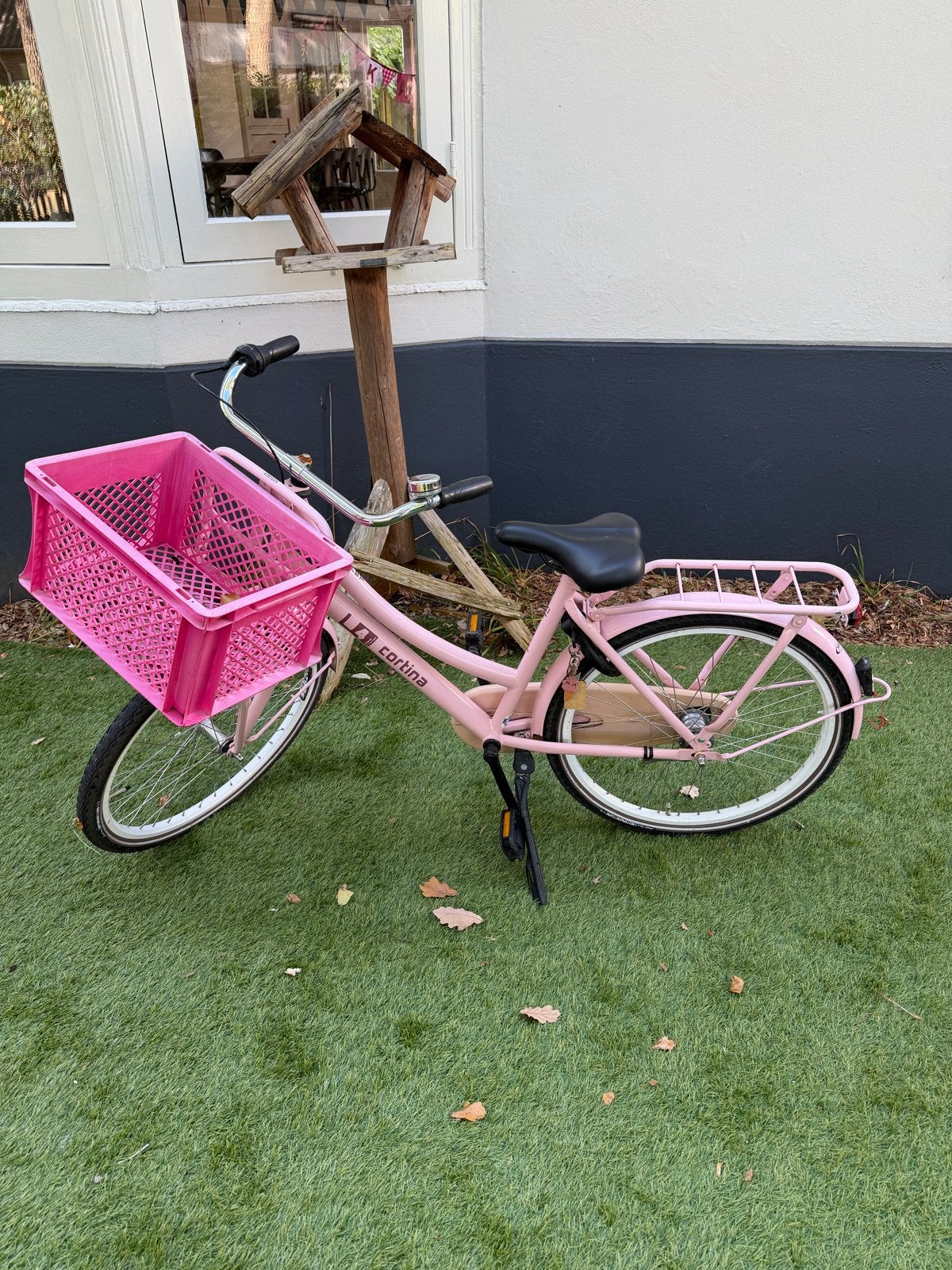 Roze Cortina fiets met mand - Zo goed als nieuw, Versnellingen, Zo goed als nieuw, 50 tot 53 cm, Trommelrem