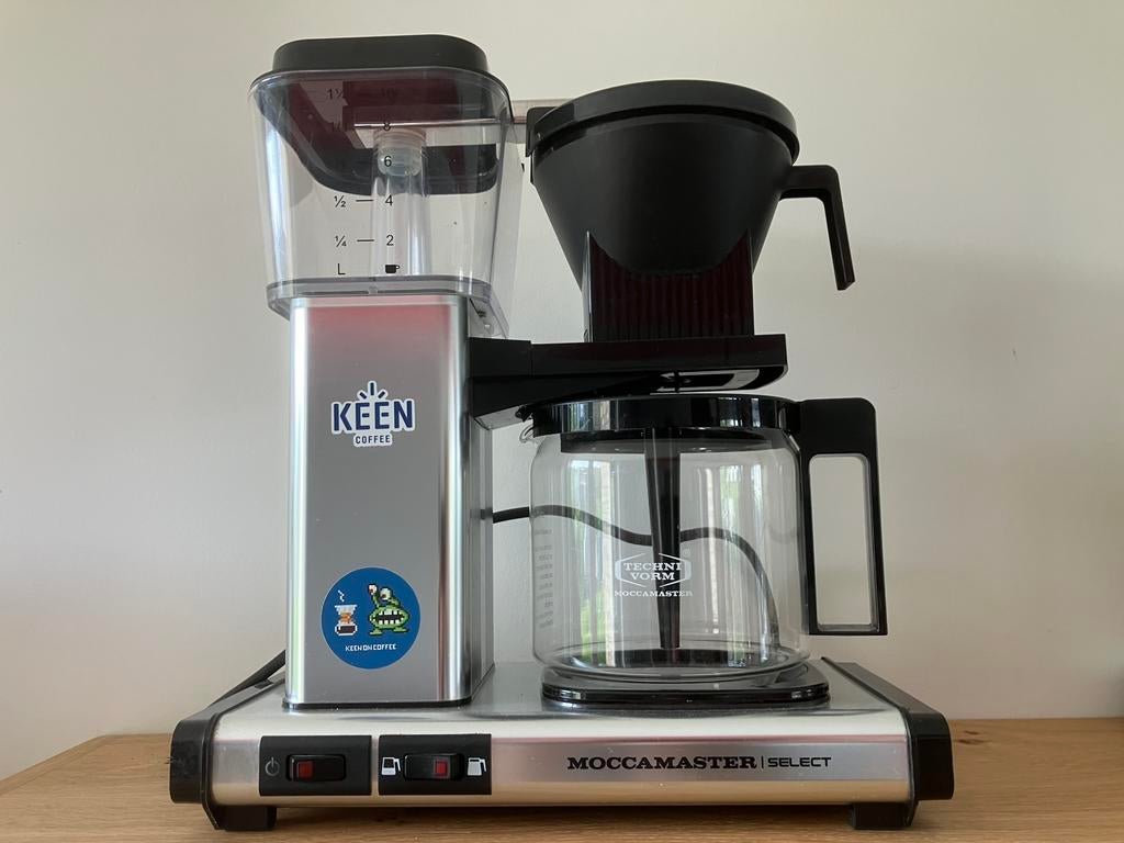 Moccamaster polished silver, Witgoed en Apparatuur, Koffiezetapparaten, Ophalen, Gebruikt, 10 kopjes of meer, Koffiemachine