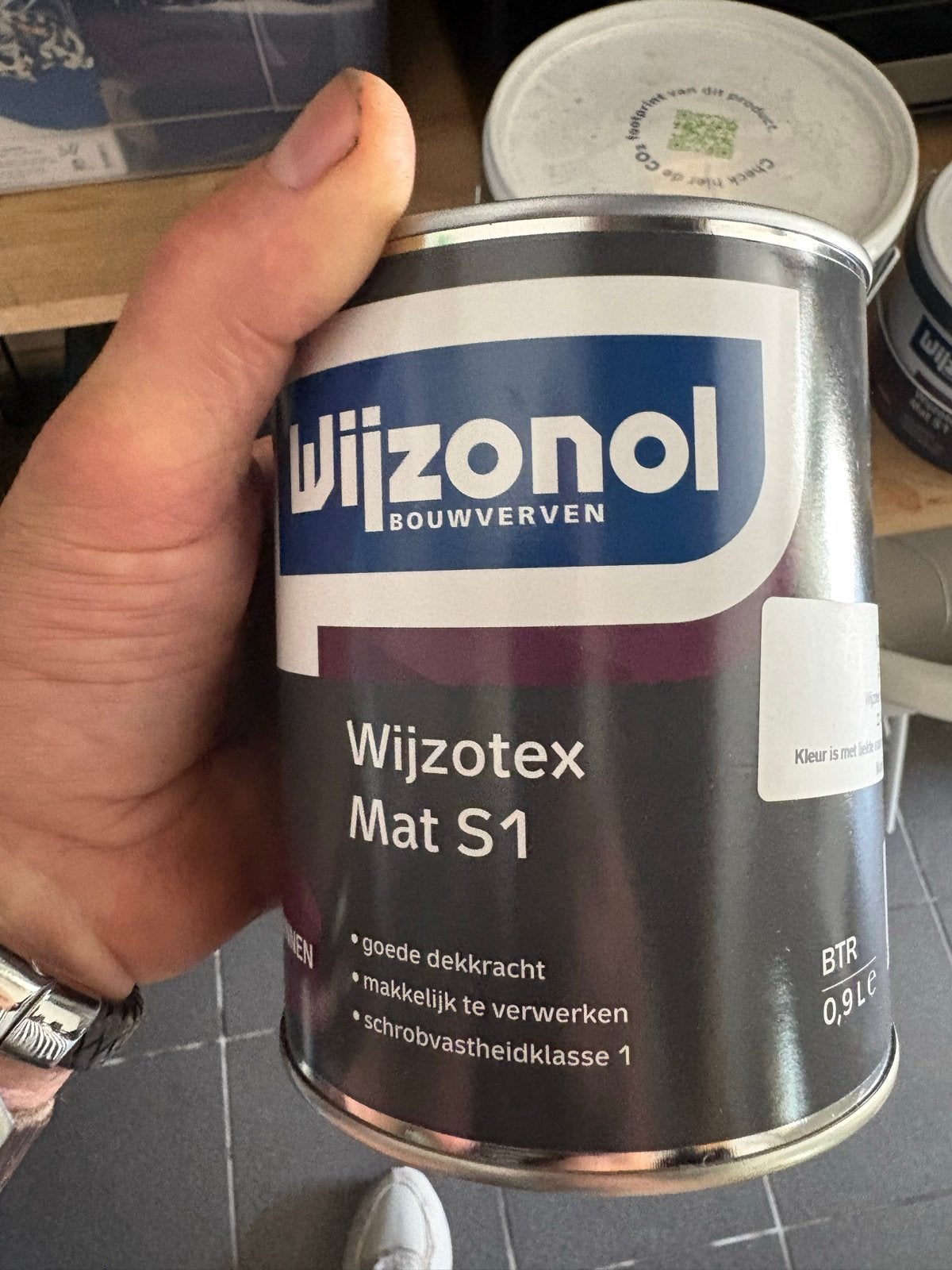 Wizotex Mat S1 Muurverf - 0.9L - S 7020-R80B, Doe-het-zelf en Verbouw, Paars, Nieuw, Ophalen of Verzenden, Verf