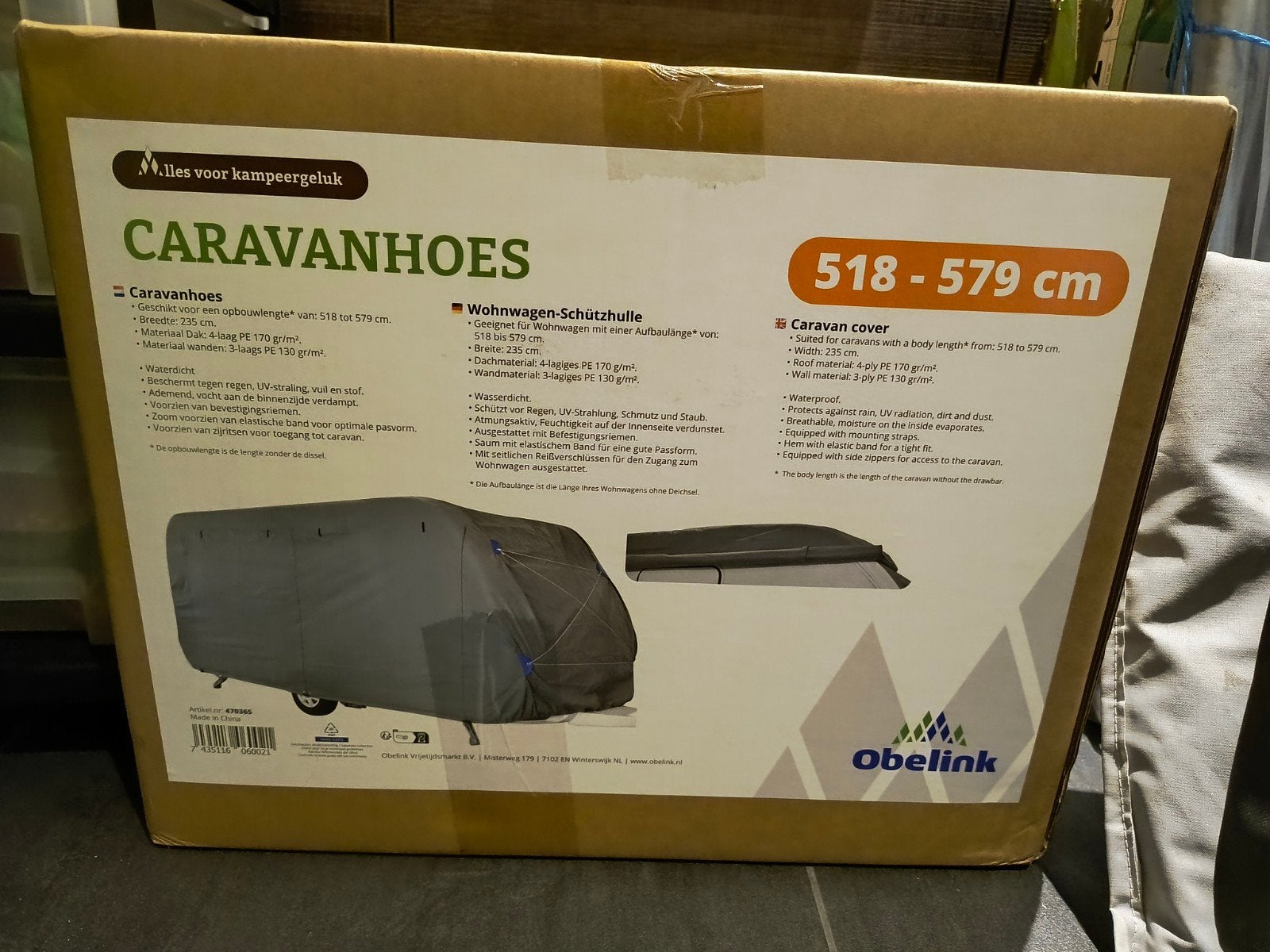 Caravanhoes gloednieuw 518cm-579cm-235cm, Caravans en Kamperen, Ophalen, Nieuw