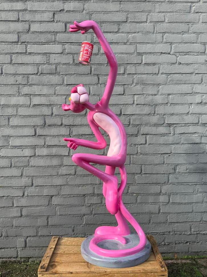 Grote Roze Panter Beeld - Pop Art Decoratie, Antiek en Kunst, Ophalen, Overige onderwerpen, Kunststof, Handgemaakt