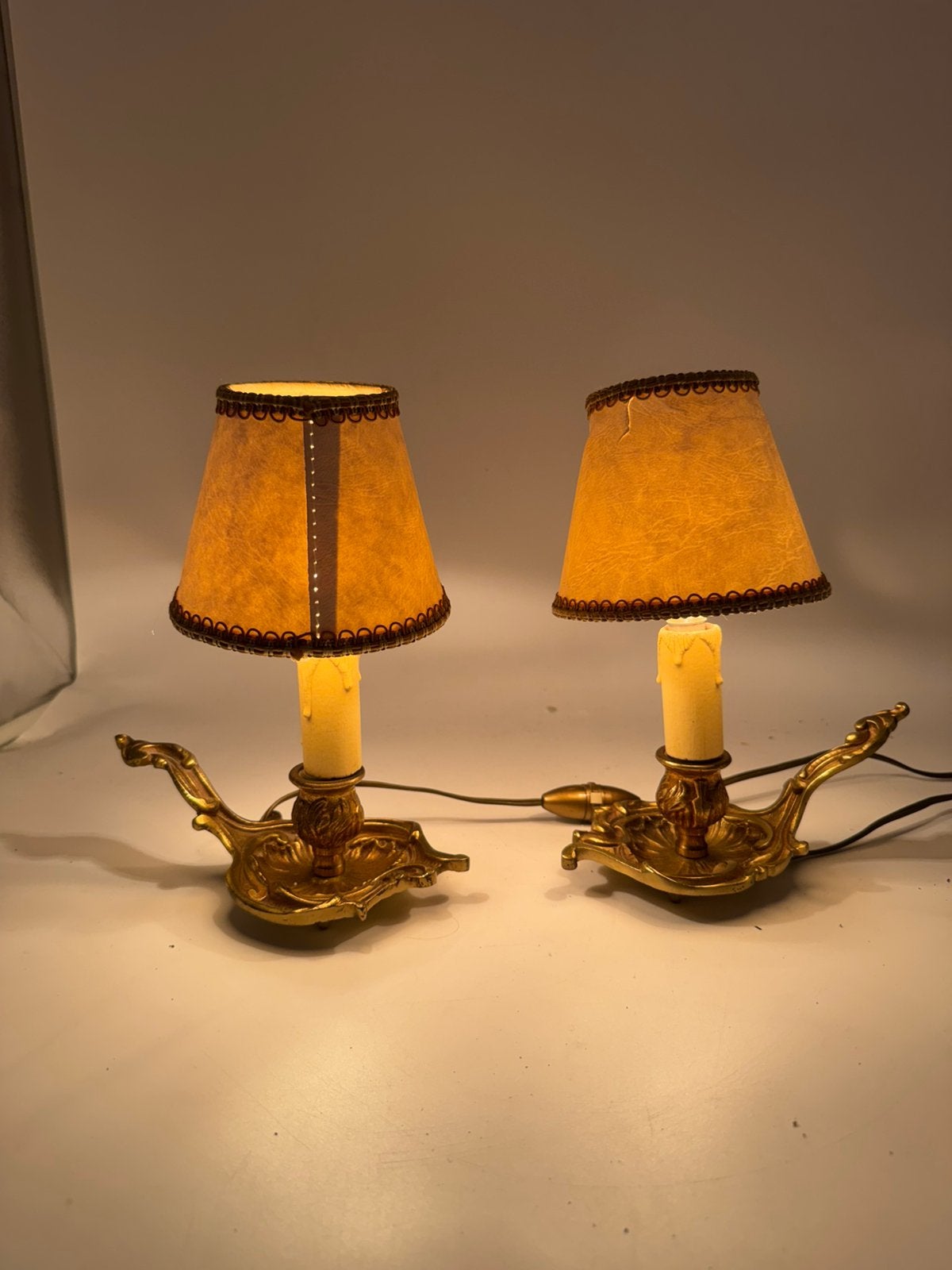 Set Antieke 'Piano' Tafellampen, Ophalen of Verzenden