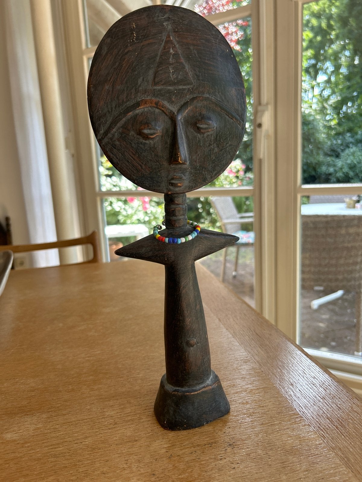 Vintage Ashanti Akua'ba vruchtbaarheidsbeeld - Ghana, Antiek en Kunst, Hout, Bruin, Afrika, Handgemaakt
