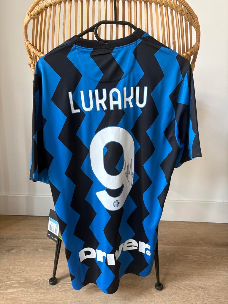 Gesigneerd Inter Milan Lukaku Thuisshirt 2021/2022, Maat L, Ophalen of Verzenden, Nieuw, Shirt