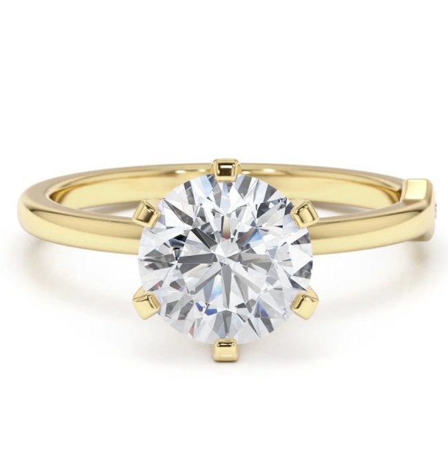 (405) 14k gouden ring 1,00 ct lab diamant D/VS1 IGI, Nieuw, Ophalen of Verzenden, 17 tot 18, Met edelsteen