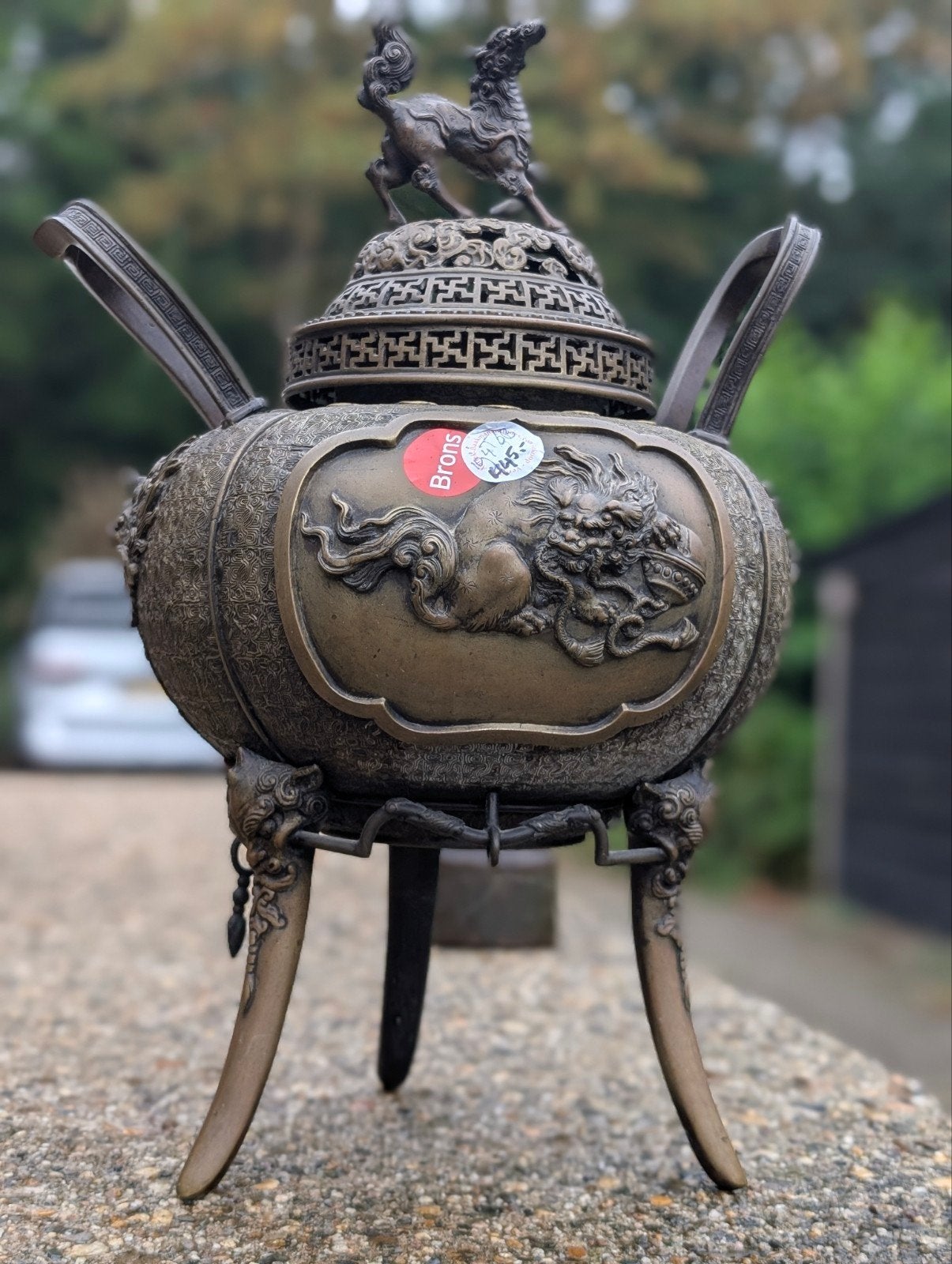 grote antieke oosterse bronzen pot. €445.   45 h 34 doorsned, Ophalen