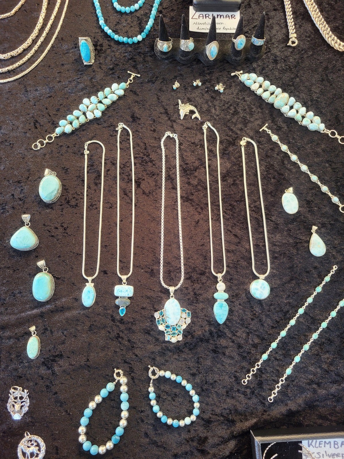 Larimar sieraden 925 zilver, Blauw, Nieuw, Ophalen of Verzenden, Met edelsteen