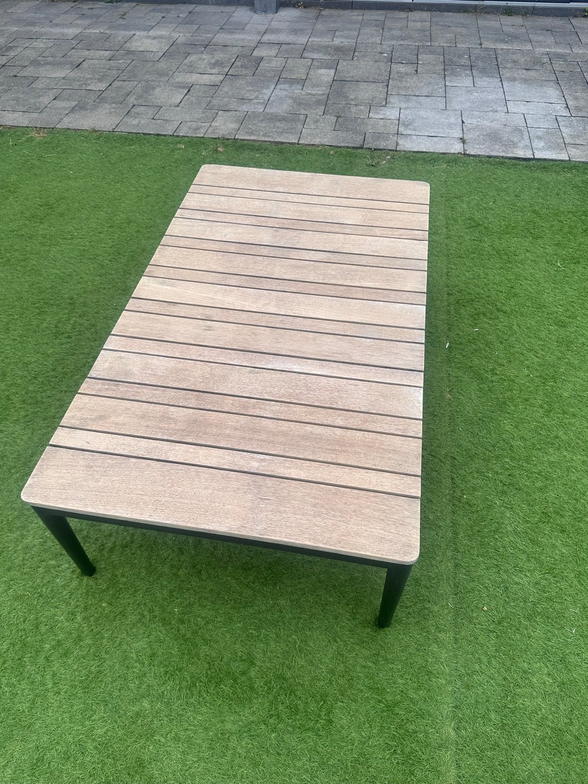 Tuin bijzettafel 120x70cm, Ophalen, Gebruikt, Rechthoekig, Hout