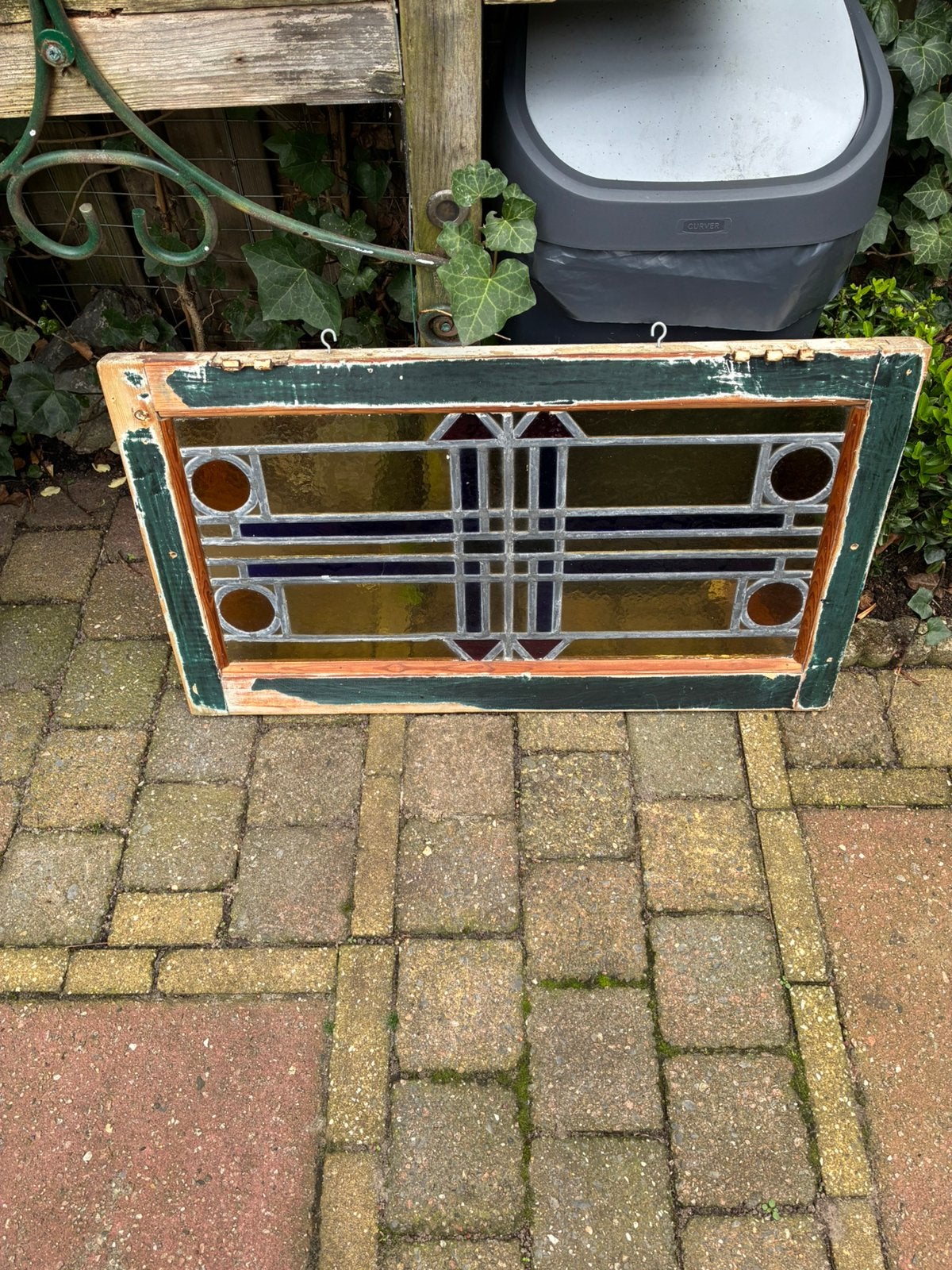 2 stuks Prachtig glas-in-lood paneel - Art Deco stijl, Ophalen