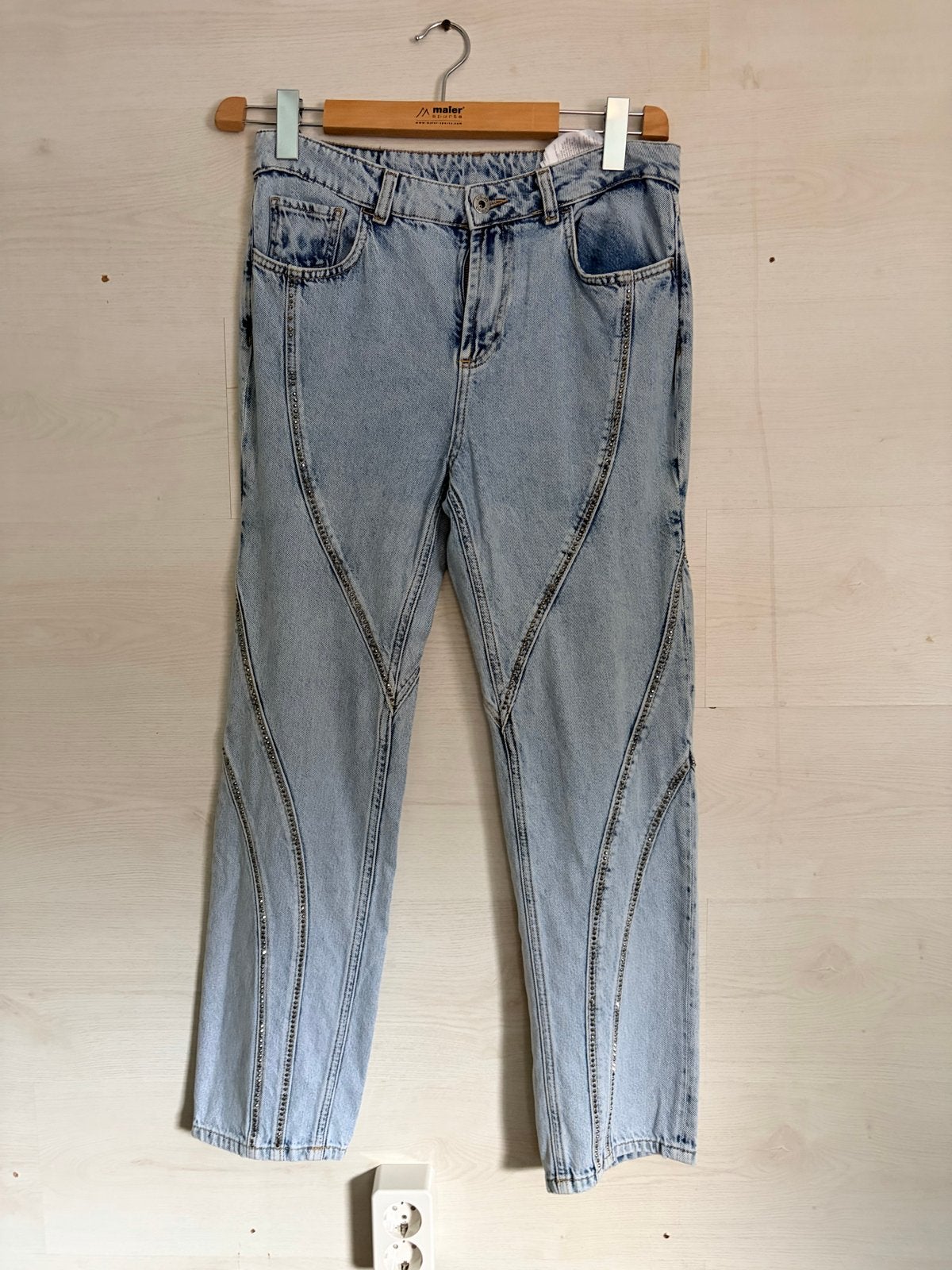 Liu Jo Jeans met strass steentjes - Maat W29, Ophalen of Verzenden, Zo goed als nieuw, Blauw, W28 - W29 (confectie 36)