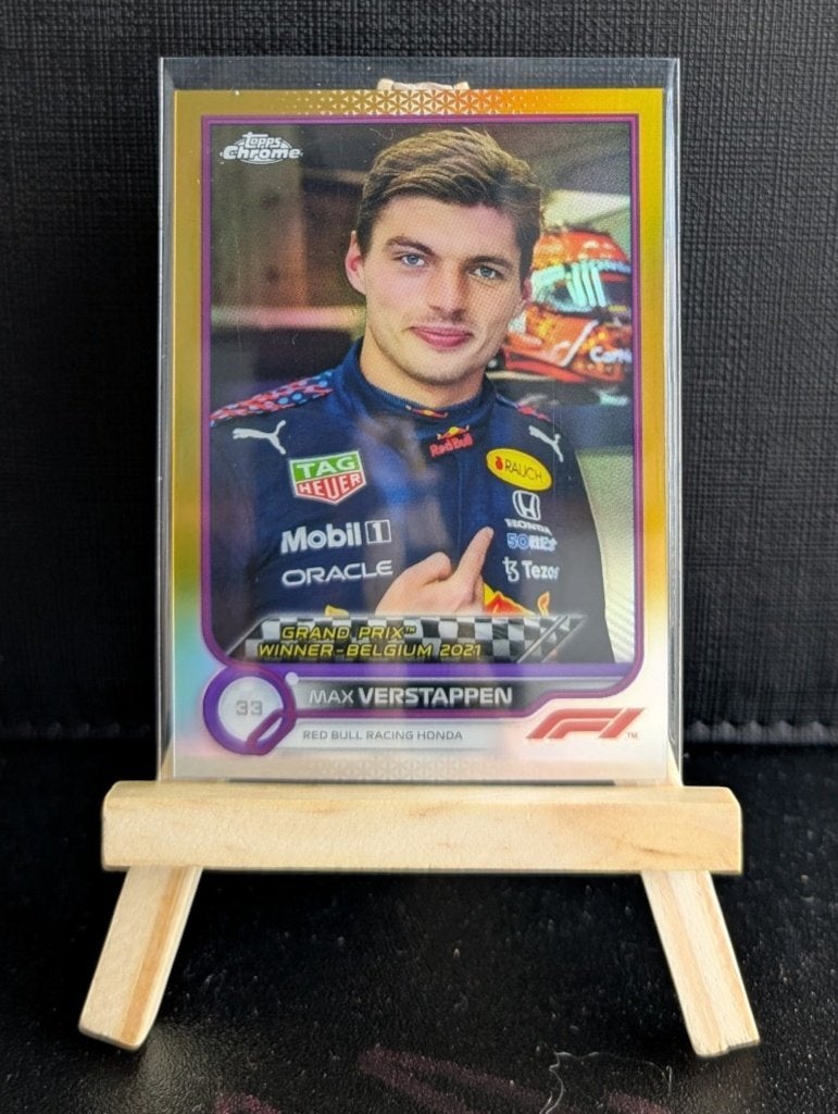 Topps max verstappen 2022 gold purple, Ophalen of Verzenden, Zo goed als nieuw, Plaatje