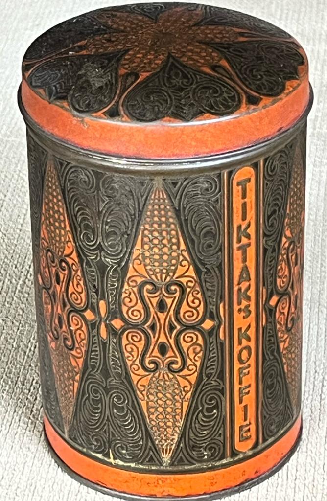 Art nouveau koffieblik van TIKTAK. Met reliëf., Verzamelen, Blikken, Verzenden, Koffie