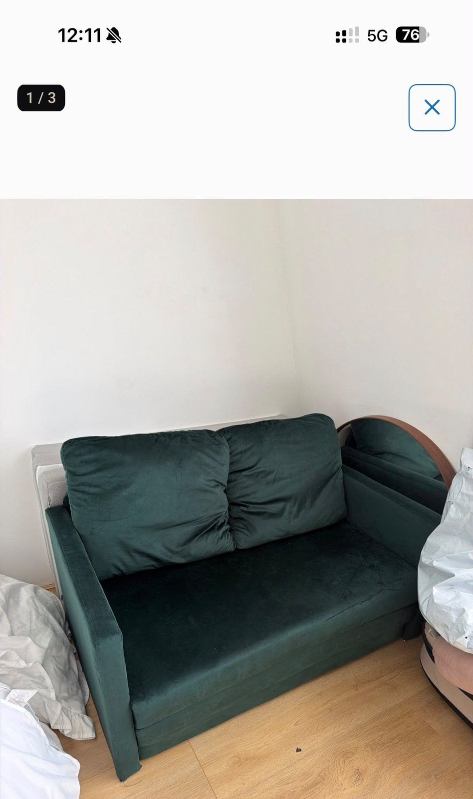 Vida XL Sofa Bed, Green, Perfect condition. 122x205x55, Ophalen, Tweepersoons, Zo goed als nieuw, Minder dan 150 cm